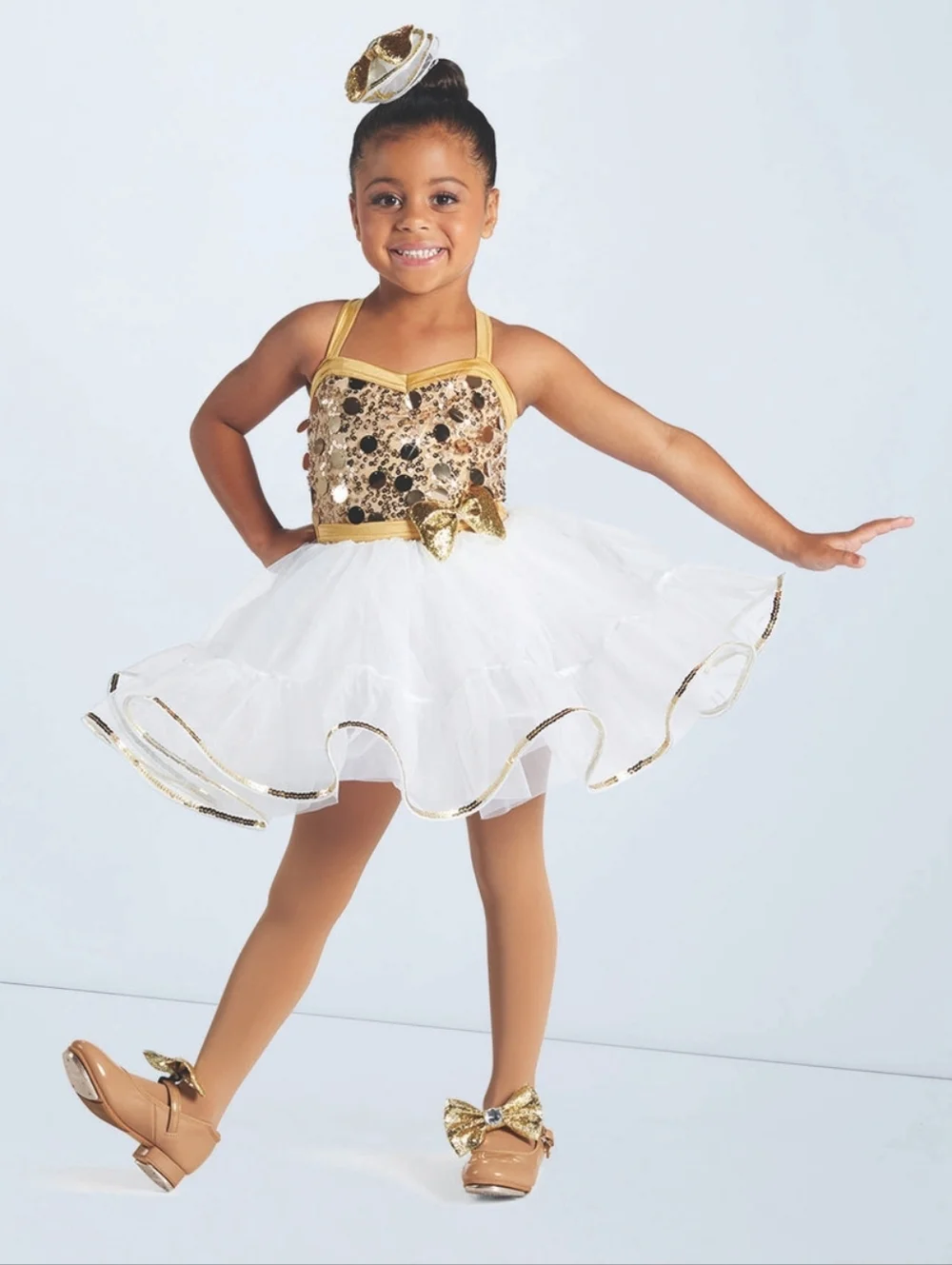 Weissman It's A Good Time Gold Girls Dance Costume Size IC  BV17